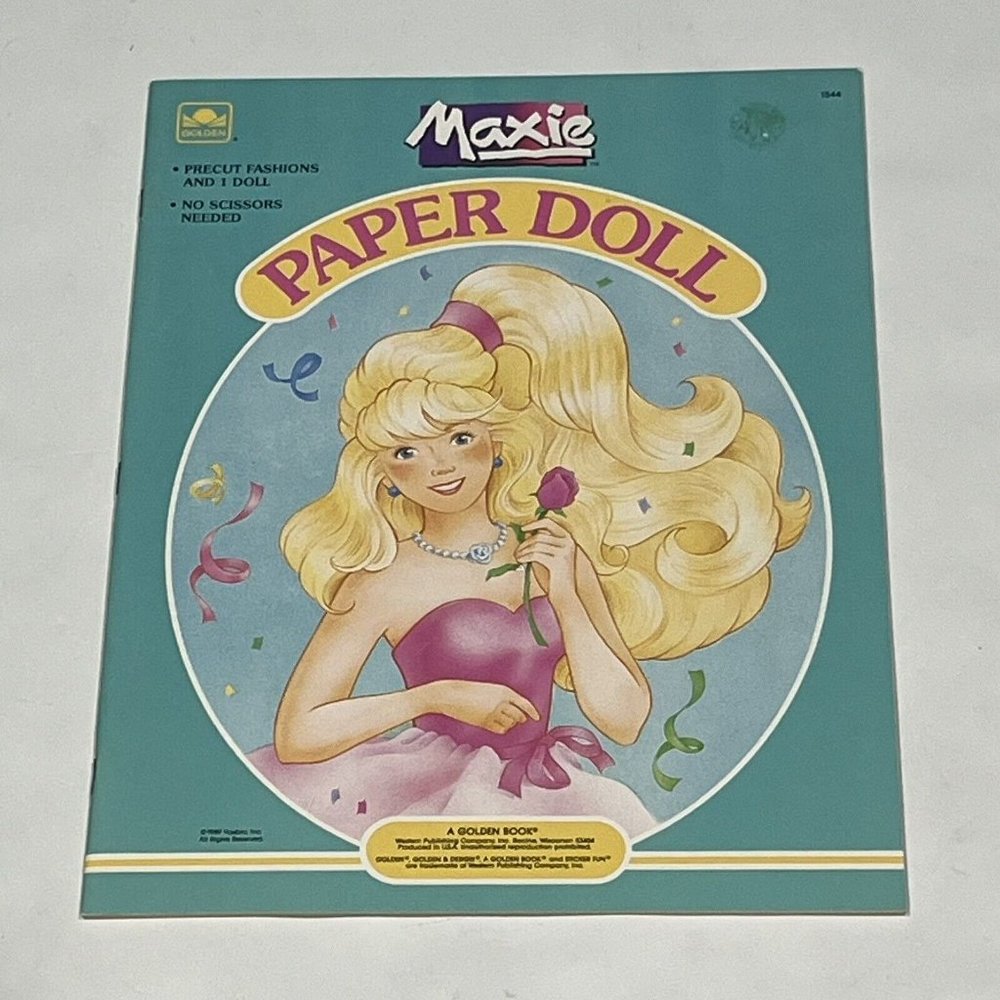 Vintage 1989 Golden Maxie Paper Doll Book Maxie’s World Cartoon Hasbro Uncut